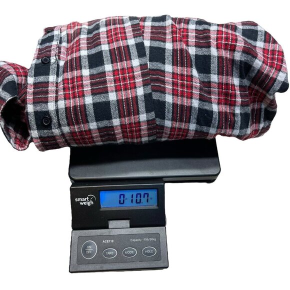 Torrid Plaid Flannel Button Down Shirt Long Sleeve Studded Red Cinched Waist 4XL - Picture 7 of 7